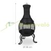 Garden fire pit 88x36 cm black cast iron fireplace outdoor stove burning for terrace for veranda