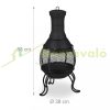 Garden fire pit 88x38x38 cm black cast iron fireplace outdoor stove burning for terrace for veranda