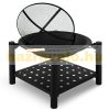 Steel fire pit, fireplace with a diameter of 50 cm, with practical storage 