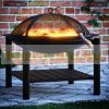 Steel fire pit, fireplace with a diameter of 50 cm, with practical storage 