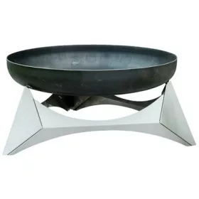   Mobil tűzrakó nyersacél 45x45x25 cm antik hordozható tűzrakó tál, tűzrakóhely grillező