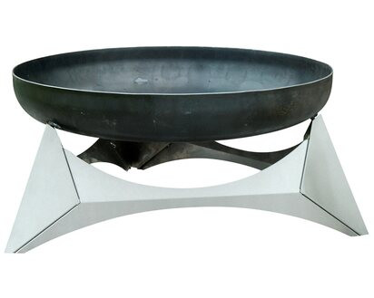 Mobile fire pit raw steel 45x45x25 cm antique portable fire pit bowl, fire pit grill