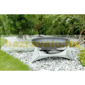   Mobil tűzrakó nyersacél 45x45x25 cm antik hordozható tűzrakó tál, tűzrakóhely grillező