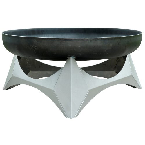 Mobile fire pit raw steel 63x63x31 cm antique portable fire pit bowl, fire pit grill