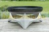 Mobile fire pit raw steel 63x63x31 cm antique portable fire pit bowl, fire pit grill