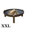 Mobile fire pit raw steel 79x79x28.5 cm antique portable fire pit bowl, fire pit grill