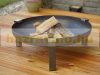 Mobile fire pit raw steel 63x63x28 cm antique portable fire pit bowl, fire pit grill