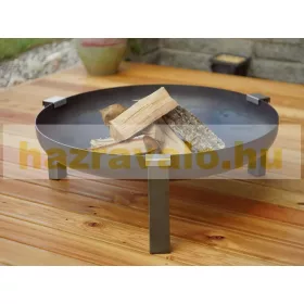  Mobil tűzrakó nyersacél 63x63x28 cm antik hordozható tűzrakó tál, tűzrakóhely grillező