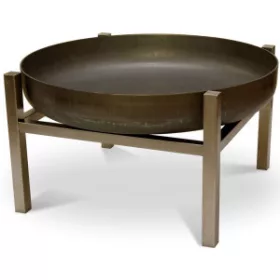   Mobil tűzrakó nyersacél 63x63x34,5 cm antik hordozható tűzrakó tál, tűzrakóhely grillező