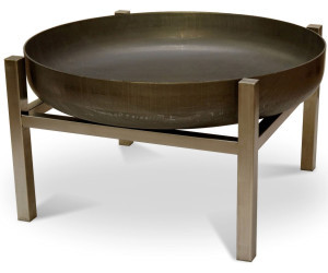 Mobile fire pit raw steel 63x63x34.5 cm antique portable fire pit bowl, fire pit grill