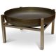 Mobile fire pit raw steel 63x63x34.5 cm antique portable fire pit bowl, fire pit grill