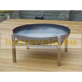   Mobil tűzrakó nyersacél 63x63x25 cm antik hordozható tűzrakó tál, tűzrakóhely grillező