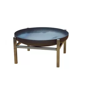   Mobil tűzrakó nyersacél 79x79x38,5 cm antik hordozható tűzrakó tál, tűzrakóhely grillező