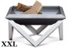 Mobile fire pit raw steel 79x79x40 cm antique portable fire pit bowl, fire pit grill