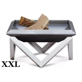   Mobil tűzrakó nyersacél 79x79x40 cm antik hordozható tűzrakó tál, tűzrakóhely grillező