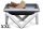 Mobile fire pit raw steel 79x79x40 cm antique portable fire pit bowl, fire pit grill