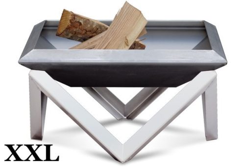 Mobile fire pit raw steel 79x79x40 cm antique portable fire pit bowl, fire pit grill