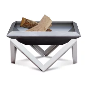   Mobil tűzrakó nyersacél 63x63x35 cm antik hordozható tűzrakó tál, tűzrakóhely grillező