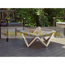   Mobil tűzrakó nyersacél 63x63x35 cm antik hordozható tűzrakó tál, tűzrakóhely grillező