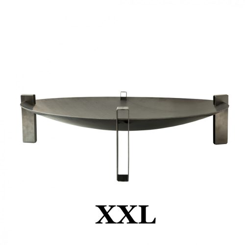 Mobile fire pit raw steel 80x80x22 cm antique portable fire pit bowl, fire pit grill