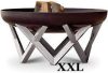 Mobile fire pit raw steel 79x79x40 cm antique portable fire pit bowl, fire pit grill