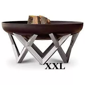   Mobil tűzrakó nyersacél 79x79x40 cm antik hordozható tűzrakó tál, tűzrakóhely grillező