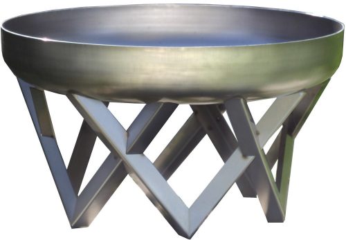 Mobile fire pit stainless steel 63x63x35 cm portable fire pit bowl, fire pit grill