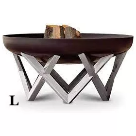   Mobil tűzrakó nyersacél 63x63x35 cm antik hordozható tűzrakó tál, tűzrakóhely grillező