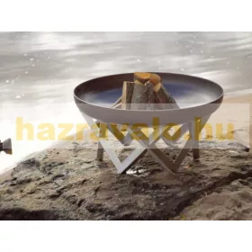   Mobil tűzrakó nyersacél 63x63x35 cm antik hordozható tűzrakó tál, tűzrakóhely grillező