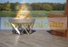 Mobile fire pit stainless steel 63x63x35 cm portable fire pit bowl, fire pit grill