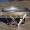 Mobile fire pit stainless steel 63x63x35 cm portable fire pit bowl, fire pit grill