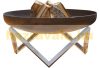 Mobile fire pit raw steel 45x45x27 cm antique portable fire pit bowl, fire pit grill