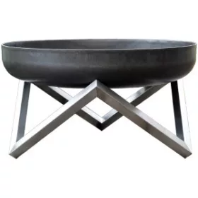   Mobil tűzrakó nyersacél 79x79x39 cm antik hordozható tűzrakó tál, tűzrakóhely grillező