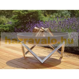   Mobil tűzrakó nyersacél 63x63x36 cm antik hordozható tűzrakó tál, tűzrakóhely grillező