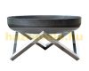 Mobile fire pit raw steel 63x63x36 cm antique portable fire pit bowl, fire pit grill