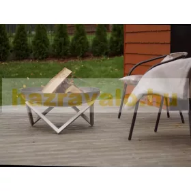   Mobil tűzrakó rozsdamentes acél 63x63x36 cm hordozható tűzrakó tál, tűzrakóhely grillező