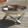 Mobile fire pit stainless steel 63x63x36 cm portable fire pit bowl, fire pit grill