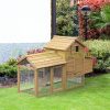 Hen house 150x54x87 cm poultry house with nesting box pine wood chicken house weatherproof birdhouse, cage