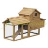 Hen house 150x54x87 cm poultry house with nesting box pine wood chicken house weatherproof birdhouse, cage