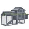 Hen house with run, nest and removable tray 150.5x54x87 cm, natural wood gray hen cage