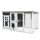 Hen house 160x75x80 cm poultry house with nesting box pine wood chicken house gray and white birdhouse, cage