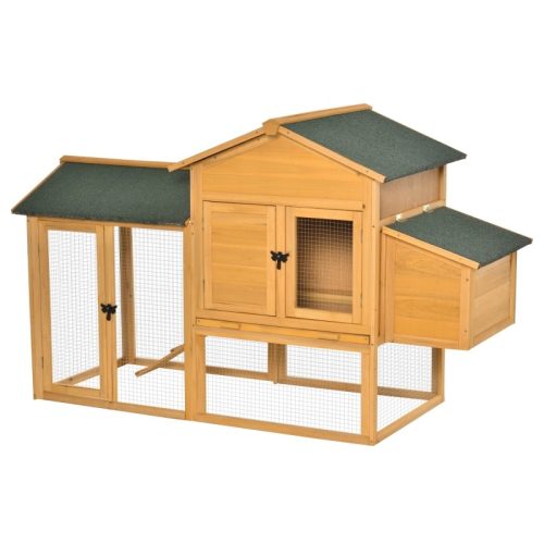 Hen house 168x75x103 cm poultry house nesting box solid wood chicken house weatherproof birdhouse, cage