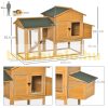 Hen house 168x75x103 cm poultry house nesting box solid wood chicken house weatherproof birdhouse, cage