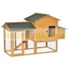 Hen house 168x75x103 cm poultry house nesting box solid wood chicken house weatherproof birdhouse, cage