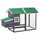 Hen house 170x81x110 cm poultry house with nesting box with covered run chicken house weatherproof birdhouse, cage