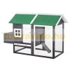 Hen house 170x81x110 cm poultry house with nesting box with covered run chicken house weatherproof birdhouse, cage