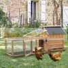 Hen house 180x92x78 cm poultry house with egg nest pine wood chicken house weatherproof birdhouse, cage