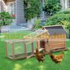 Hen house 180x92x78 cm poultry house with egg nest pine wood chicken house weatherproof birdhouse, cage