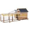 Hen house 180x92x78 cm poultry house with egg nest pine wood chicken house weatherproof birdhouse, cage