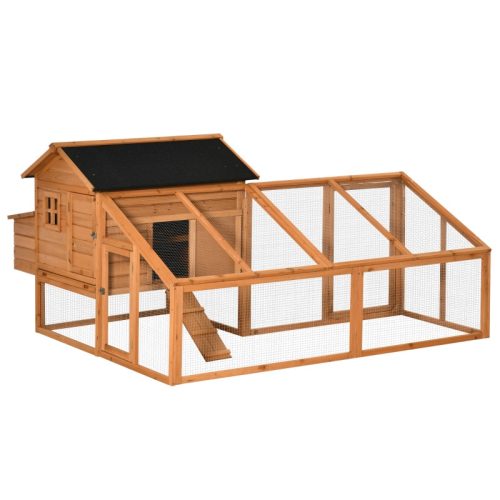 Hen house 185x176x99 cm poultry house with bitumen roof pine wood chicken house winter-proof birdhouse, cage